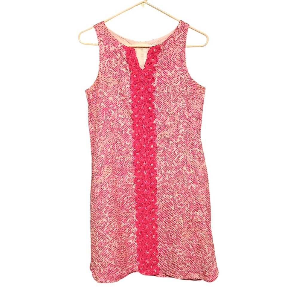 Lilly Pulitzer Target See Ya Later Dress Bright Pink Lined Girls Size XL 14-16